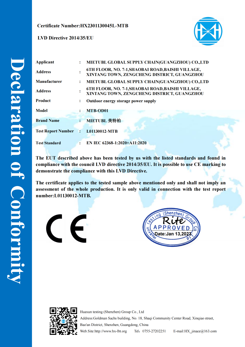 LVD Certification for outdoor audio equipment